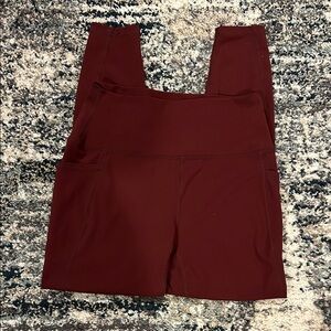 RBX Burgundy High-Waisted Leggings